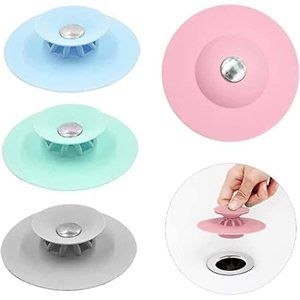 Silicone Bathtub Stopper, Bathtub Drain Plug Cover, Hair Stopper.